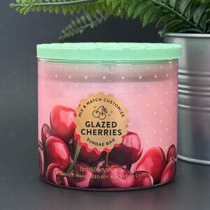 BBW Glazed Cherries Bath & Body Works 3 Wick Candle